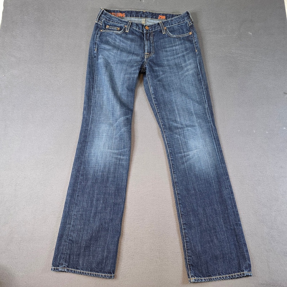 J.Crew Hipslung Jeans Women 29R Blue Resin Rinse Bootcut Denim